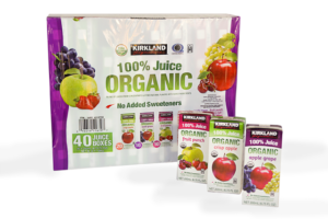 Custom package design by Salani Design And Merchandising for Kirkland Organic Juice